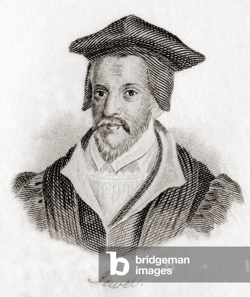 John Jewel, also Jewell, 1522  1571.  English bishop of Salisbury.  From Crabb's Historical Dictionary, published 1825.