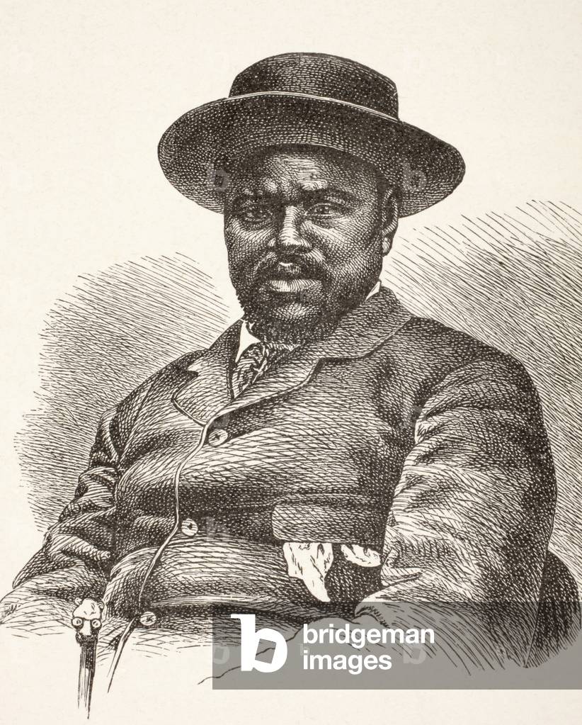 Cetshwayo kaMpande, from 'Afrika, dets Opdagelse, Erobring og Kolonisation', published 1901 in Copenhagen (litho)
