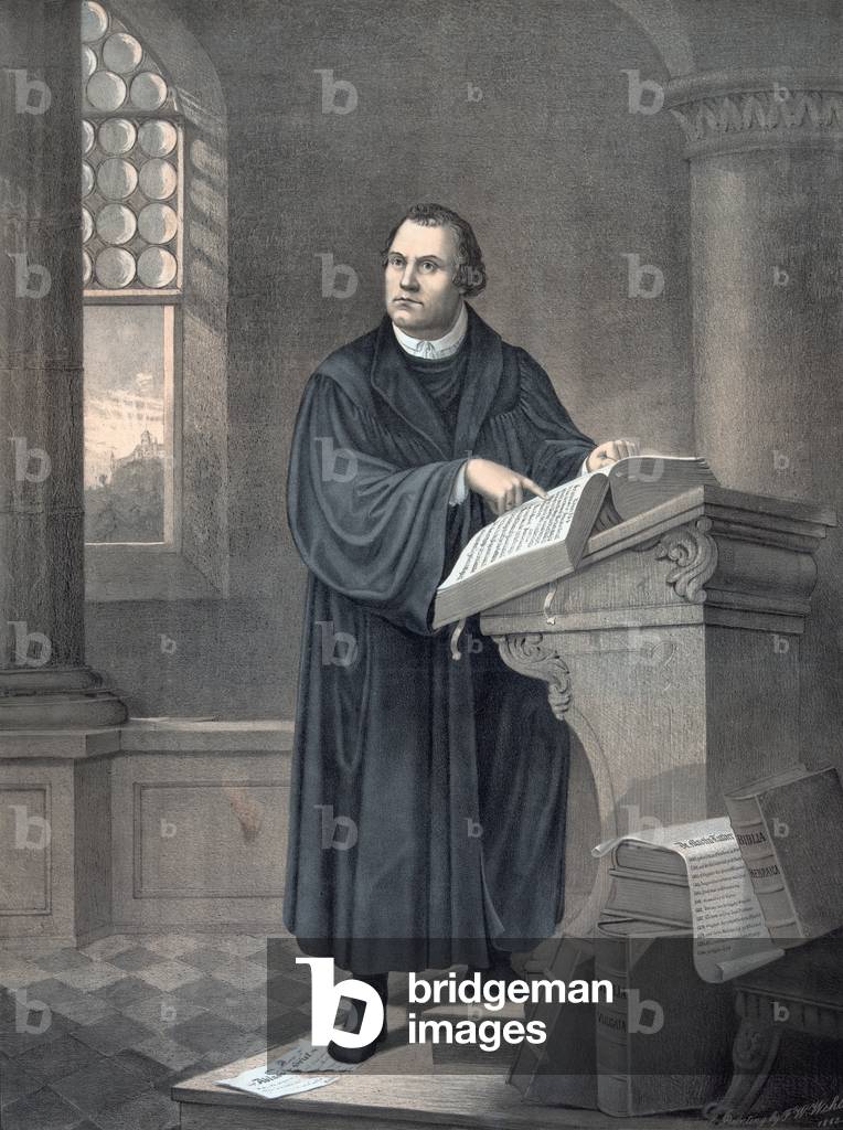 Martin Luther (colour litho)