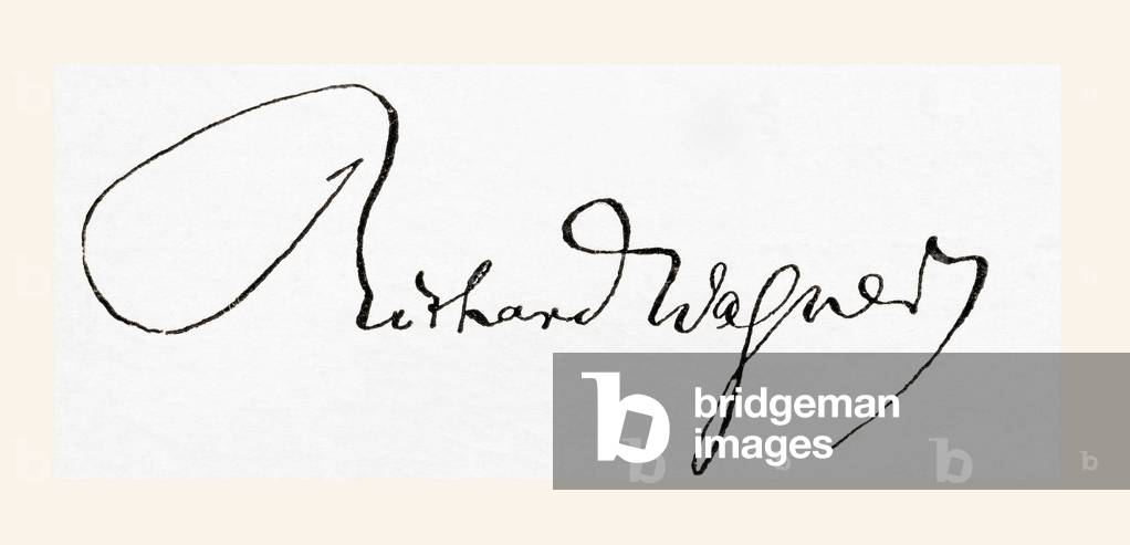 Signature of Wilhelm Richard Wagner, from Meyers Lexicon, pub. 1924