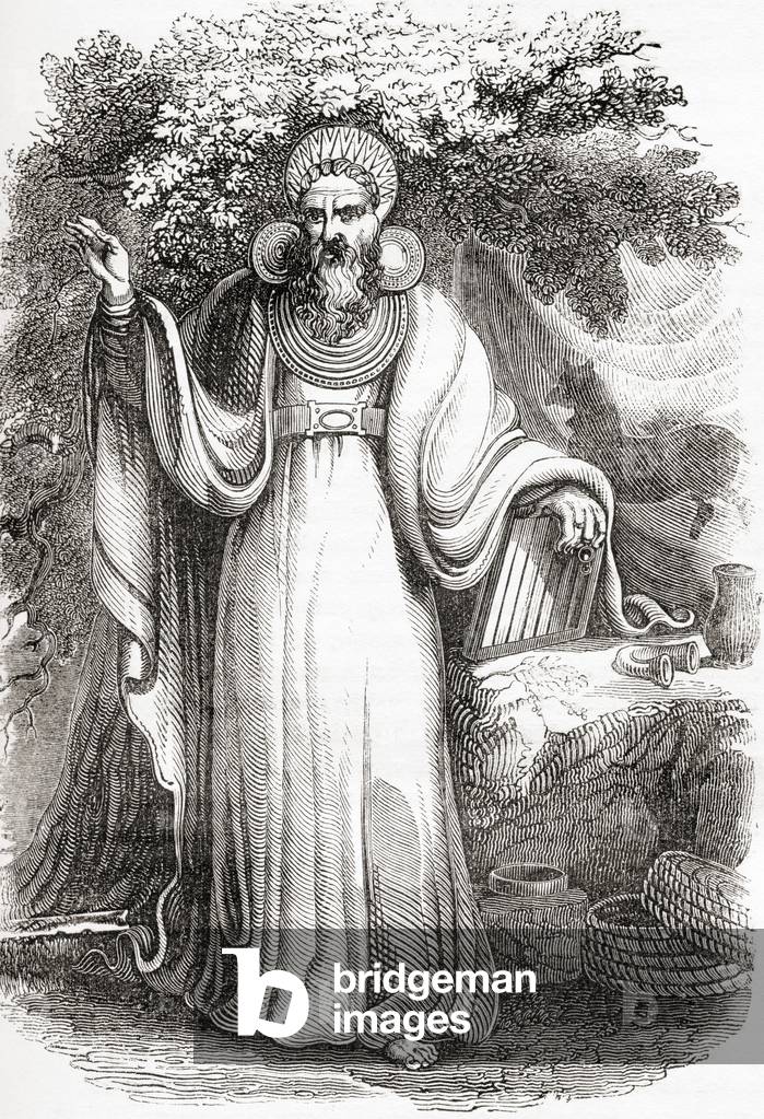 Archdruid in full judicial costume, from Old England: A Pictorial Museum, pub. 1847
