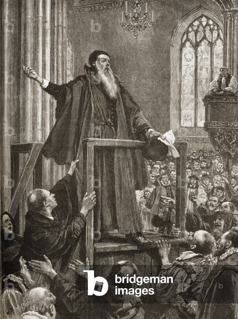 Thomas Cranmer's (1489-1556) last testimony (engraving)