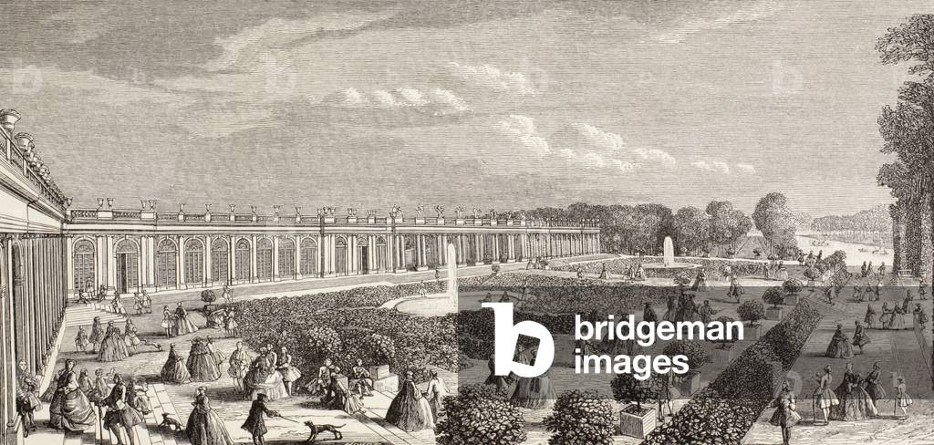 Le Grand Trianon, Versailles, in the 18th century, from 'XVIII Siecle Institutions, Usages et Costumes', published 1875 (litho)