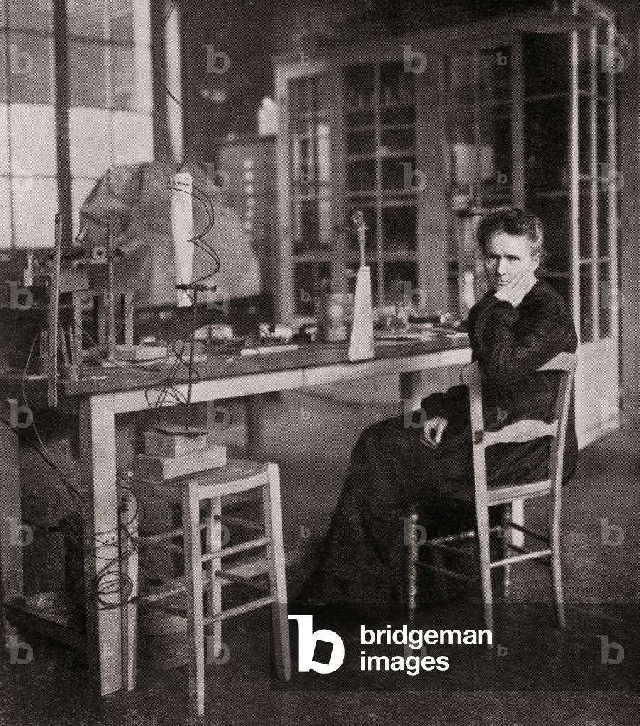 Marie Sklodowska Curie, from Master Minds of Modern Science, published 1930 (b/w photo)