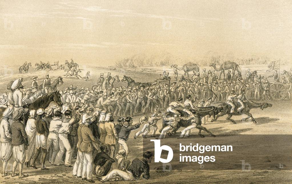 Naval Brigade races, 1869 (engraving)