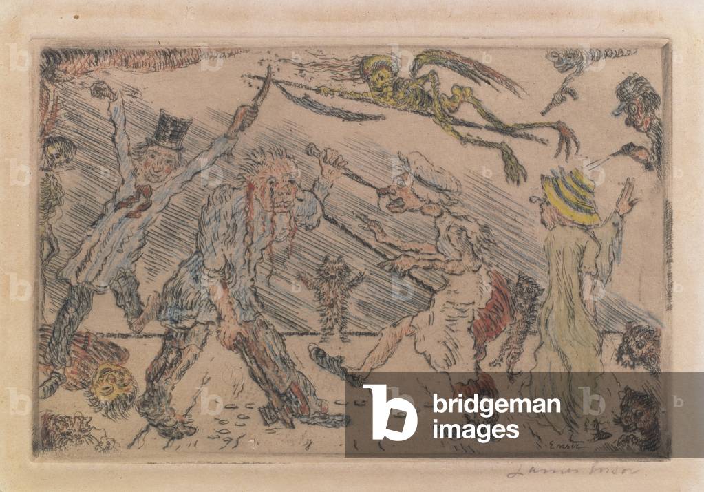 Wrath, 1904 (a mano colorato rame incisione)