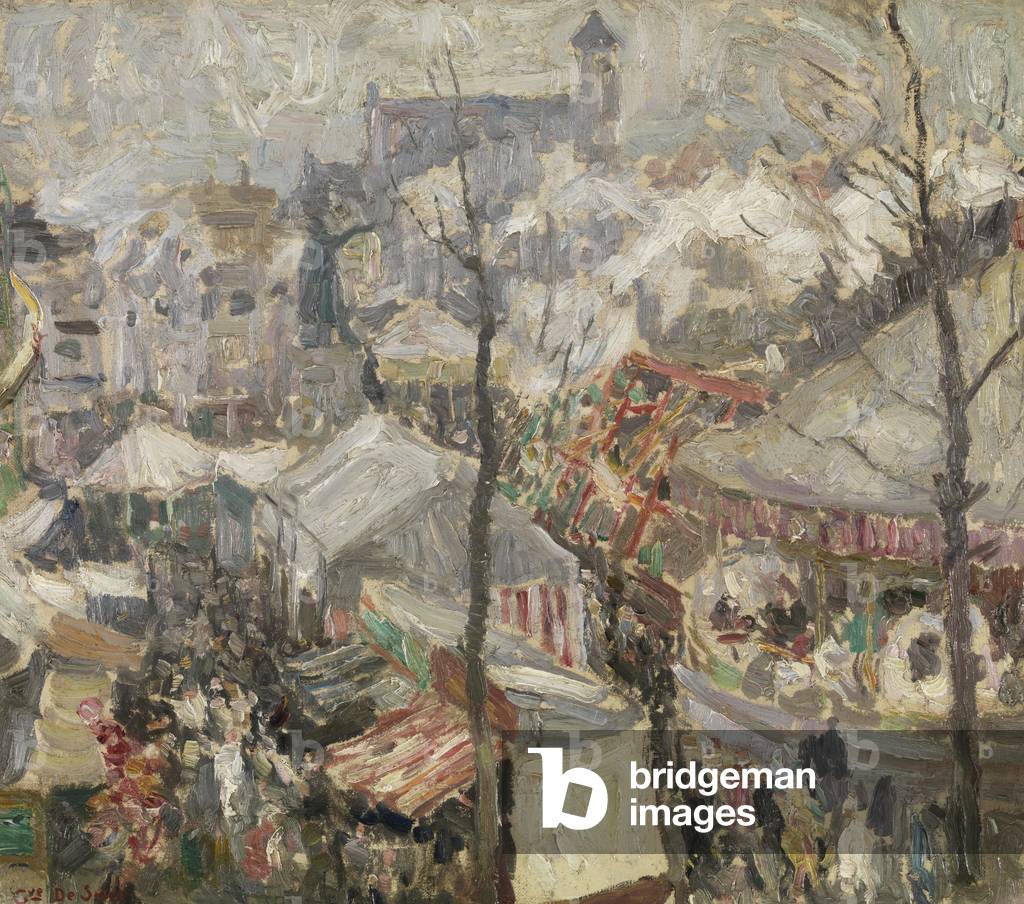 Fair on Vrijdagmarkt in Ghent (oil on canvas)
