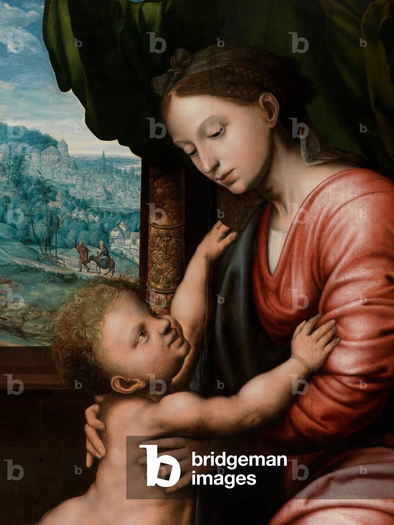 Detail of Virgin with Child (oil on panel)