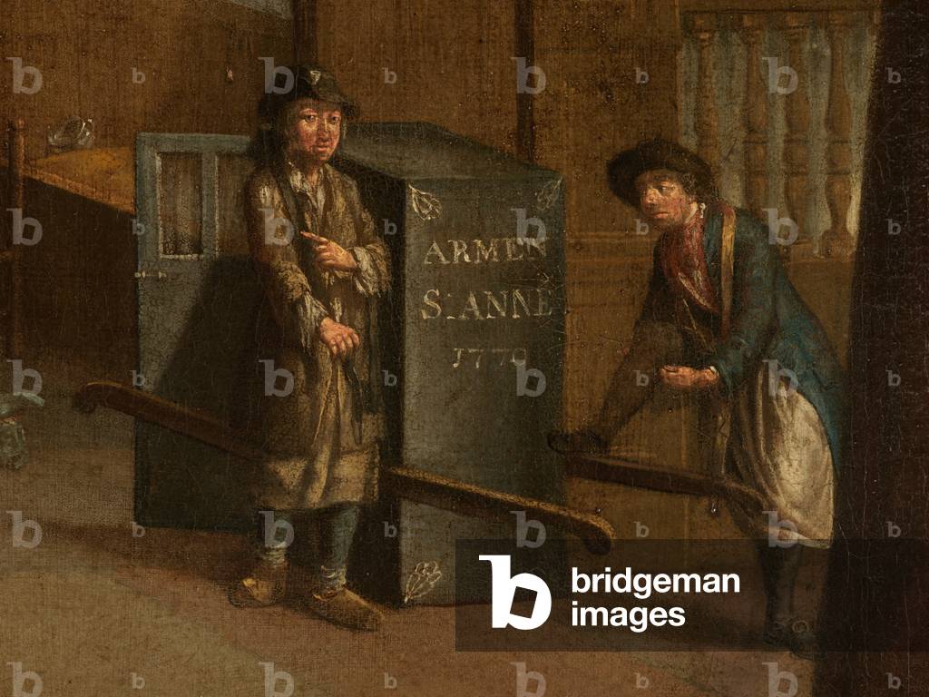 Detail of The Wards at Saint John's Hospital, 1778 (oil on canvas) 