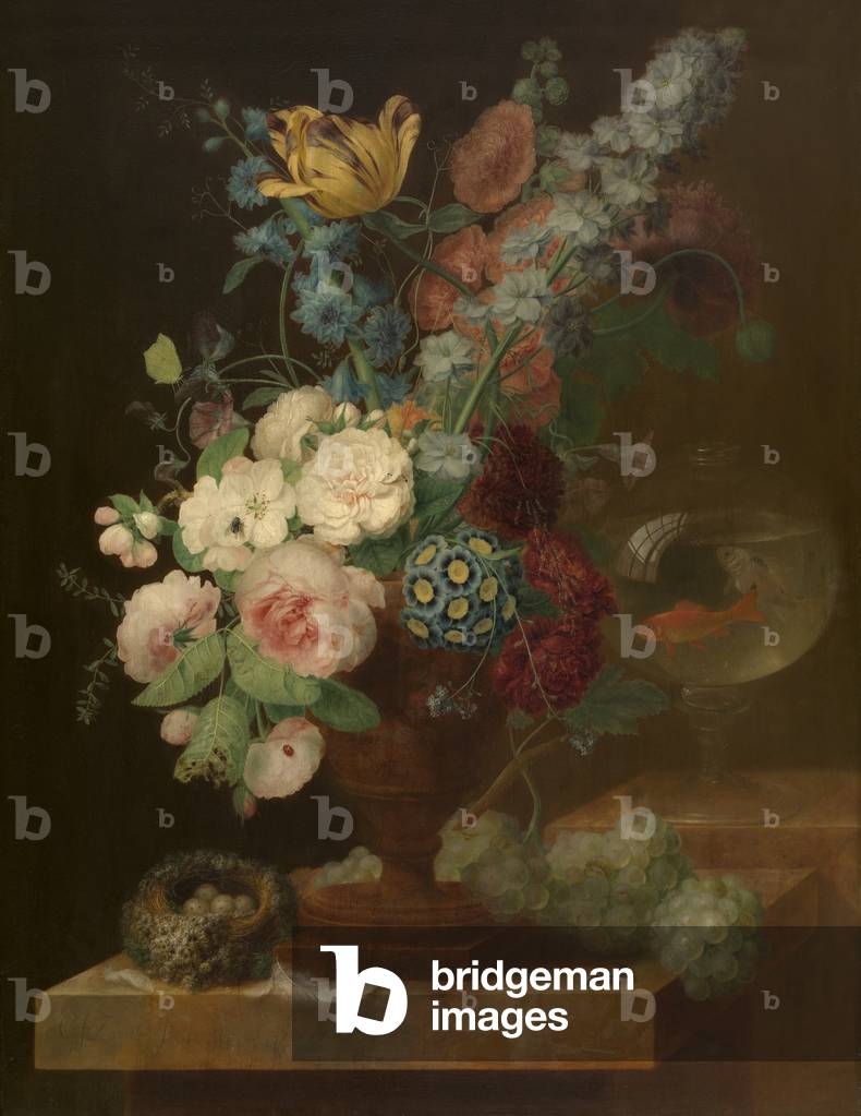 Bouquet of Flowers (oil on panel)