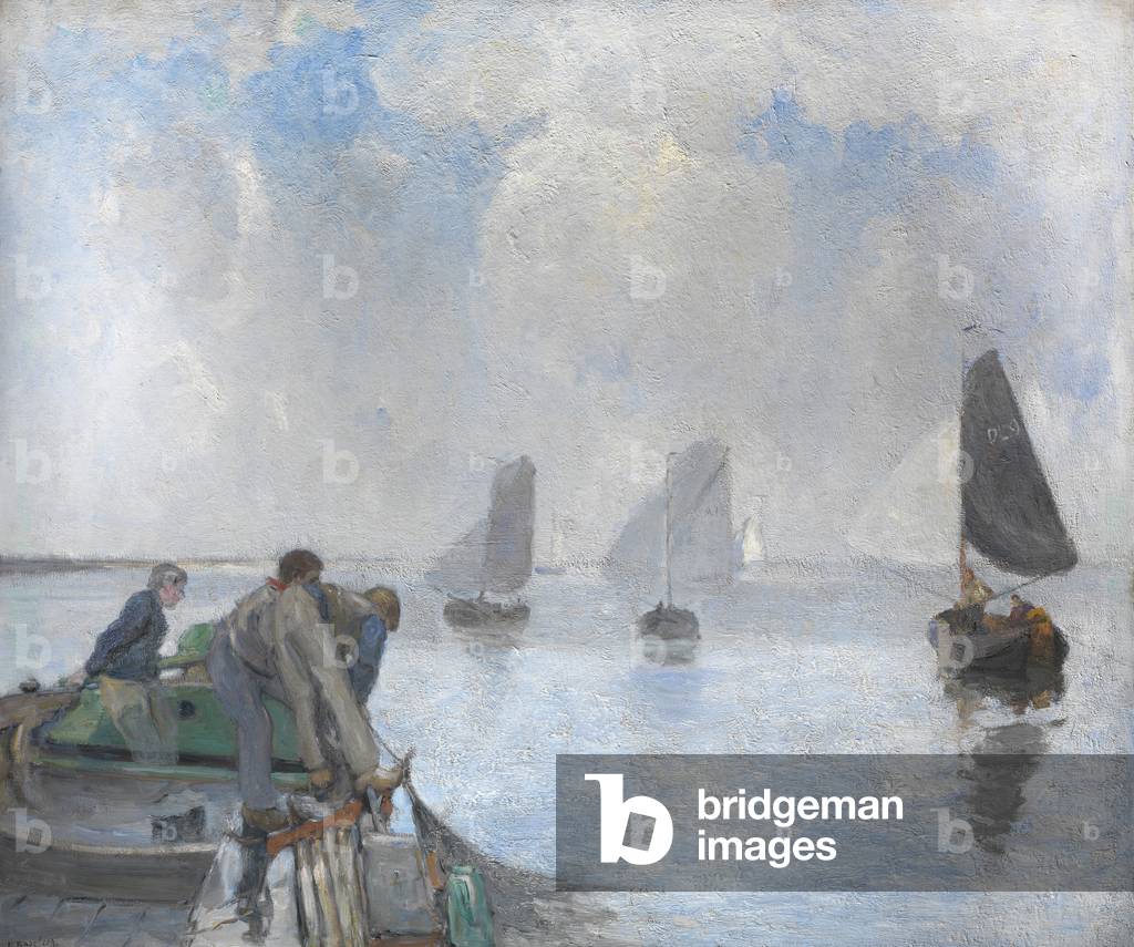 Shrimpers on the Lower Scheldt (oil on canvas)