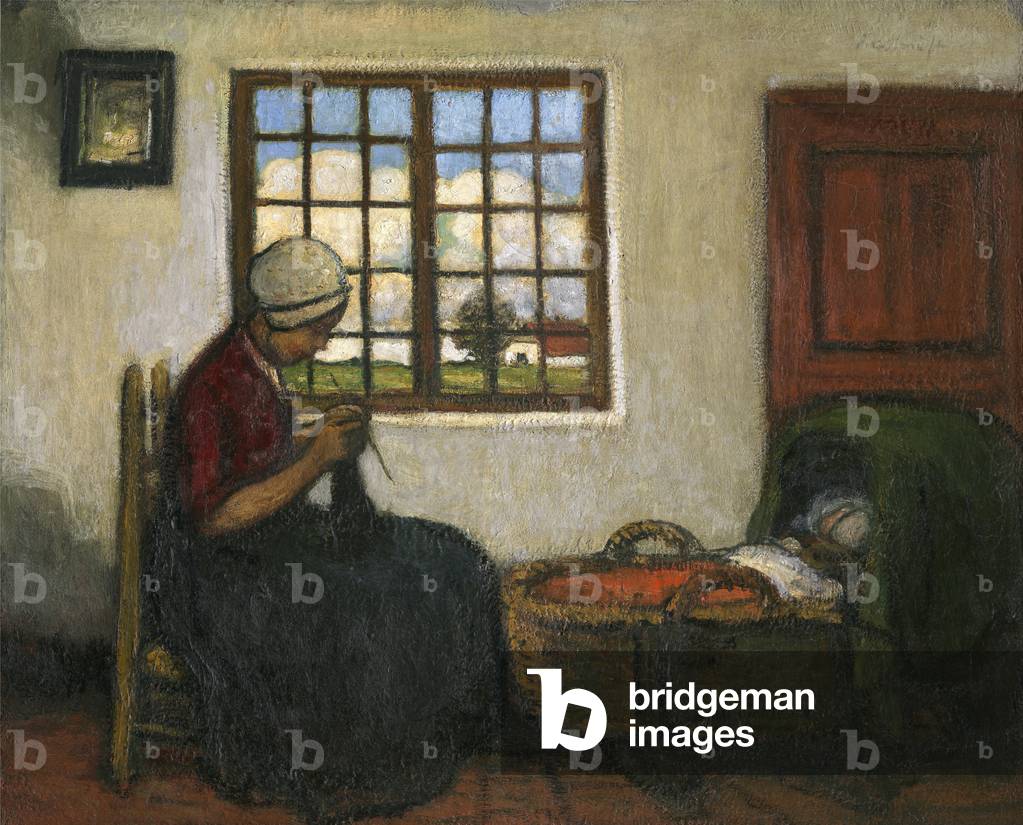 Interior with Cradle (oil on canvas)