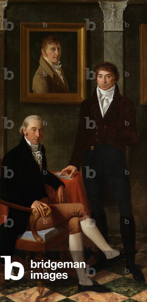 Friendship portrait of the artists François Wynckelman, François van der Donckt and Joseph Odevaere (oil on canvas) 