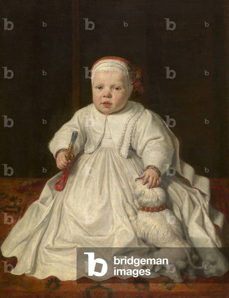 Portrait of a child (oil on canvas, mounted on wood)