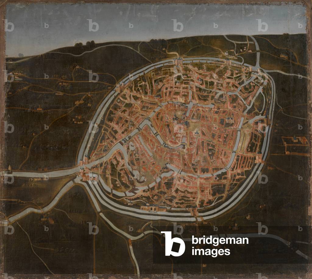 Map of Bruges (oil on canvas) 