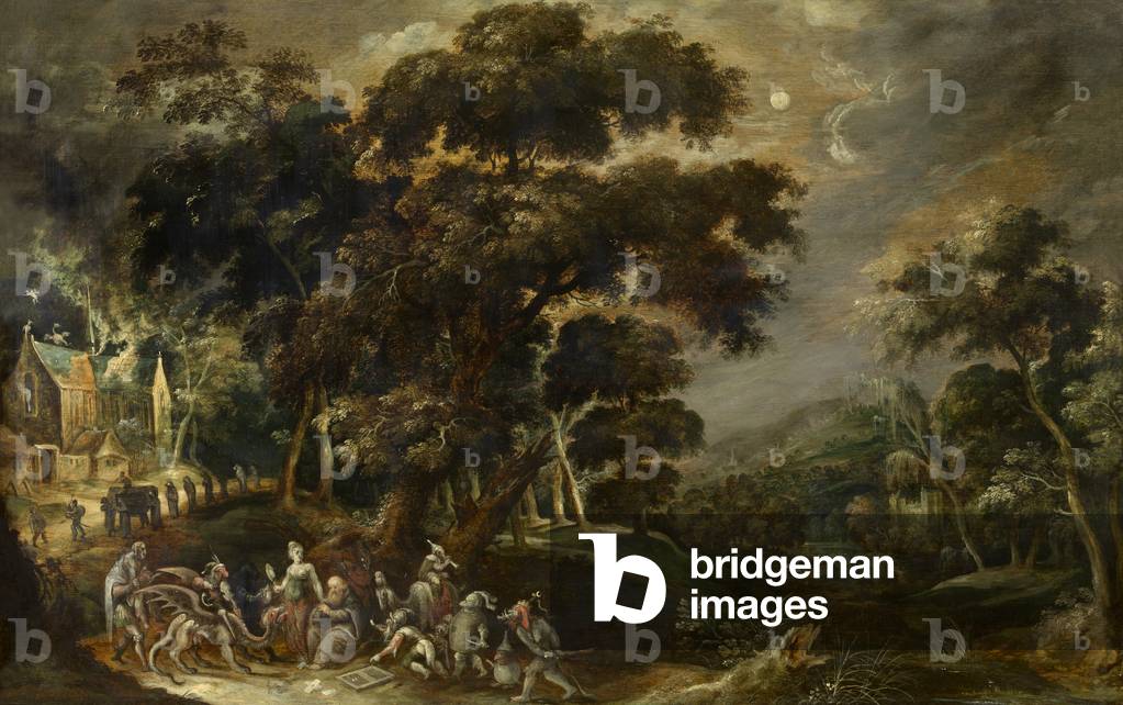 Landscape with the Temptation of St Anthony the Great of Egypt (oil on panel)