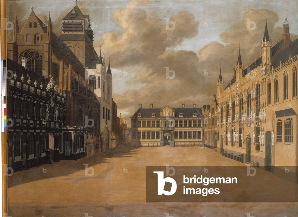 Burg Square, Bruges, 1751 (oil on canvas) 