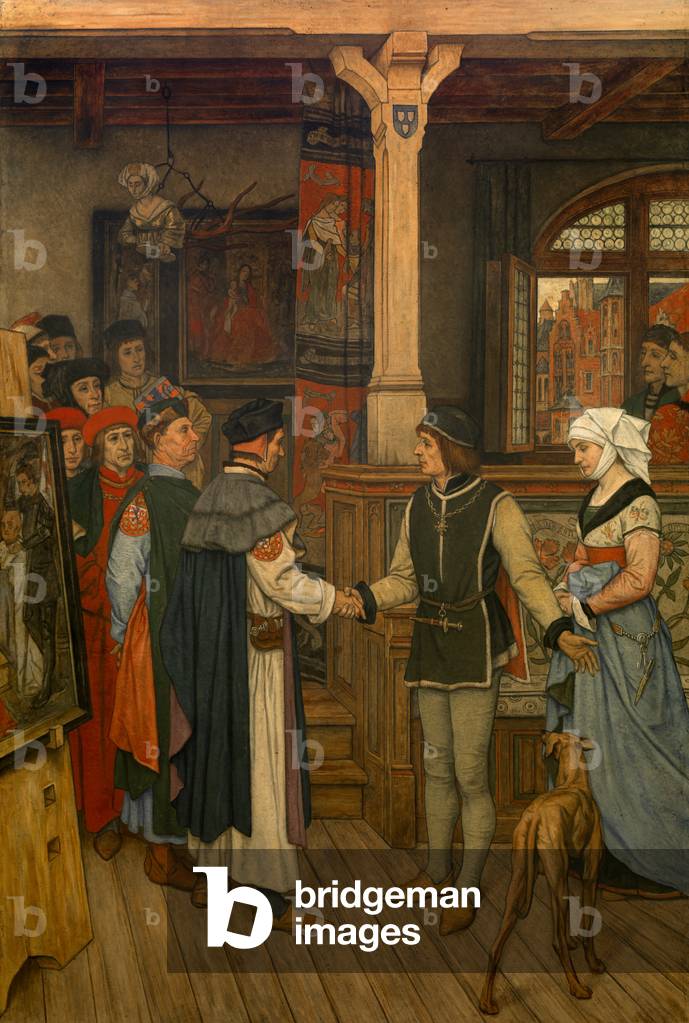 The Magisters in the Workshop of Jan van Eyck, c.1895-1900 (mural) 