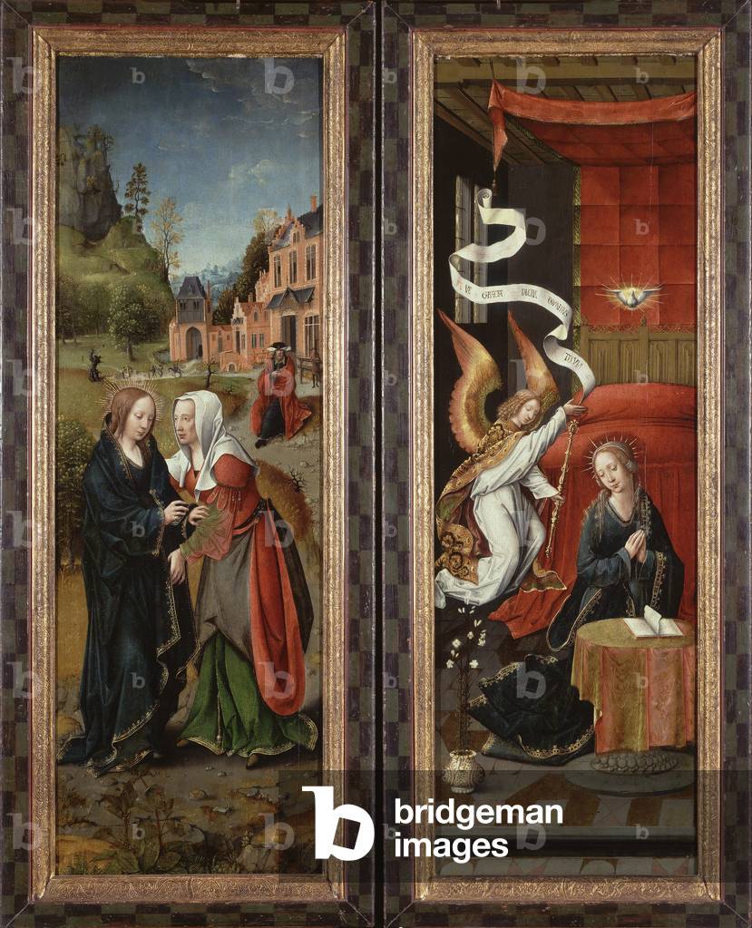 The Visitation and Annunciation (oil on panel) 