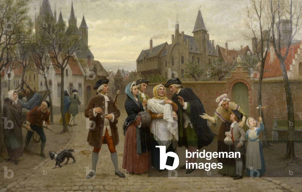 A Baptism in Flanders in the 18th Century, 1862 (oil on canvas)