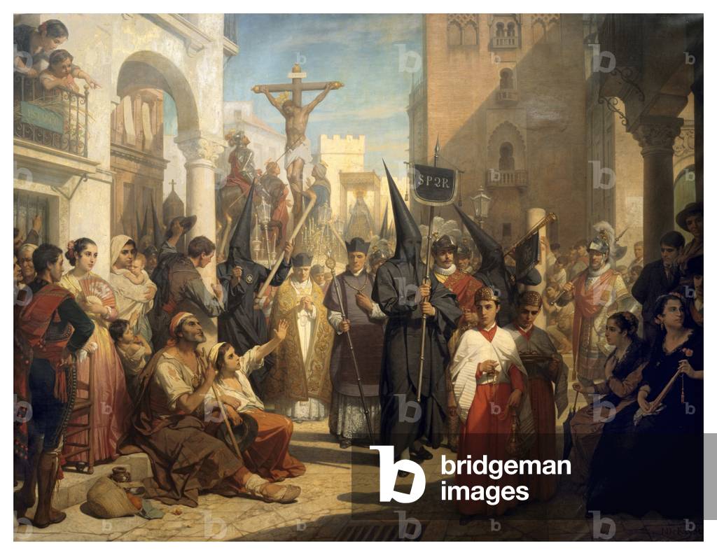 Good Friday Procession at Seville (oil on canvas)