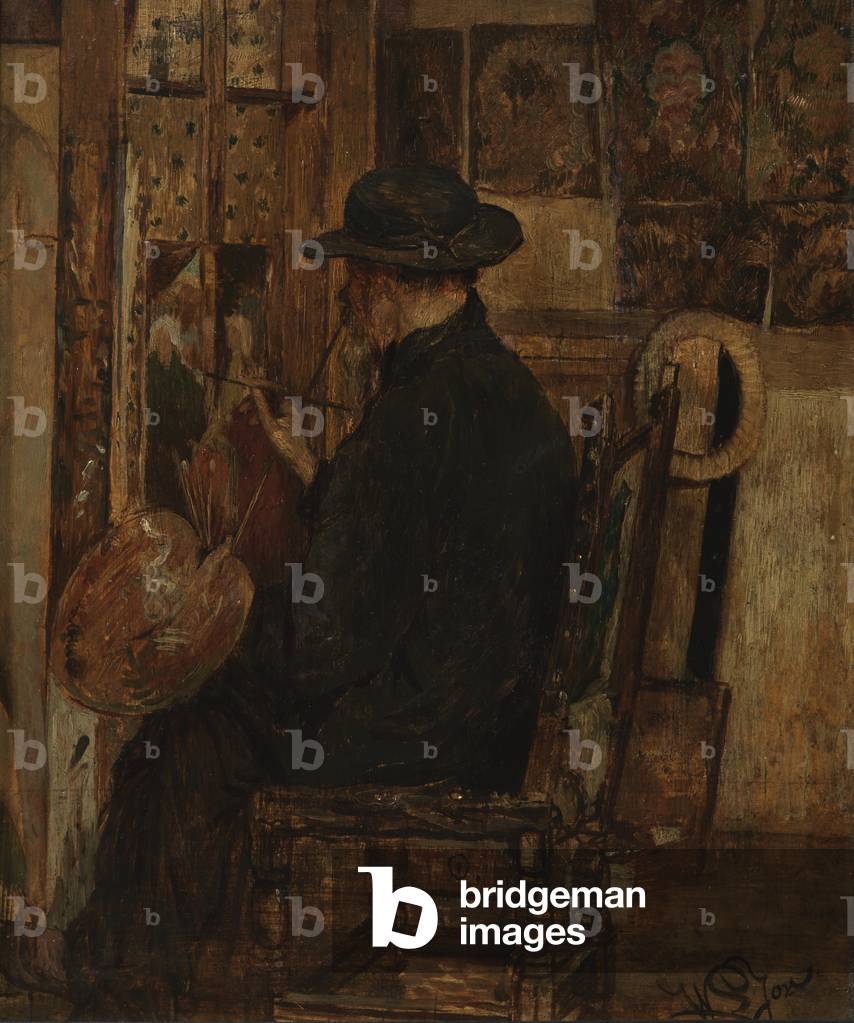 The Studio of Willem Linnig I, Father of the Painter, 1875 (oil on panel)