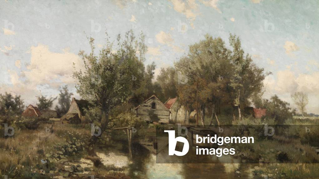 Landscape near Waasmunster (oil on canvas)