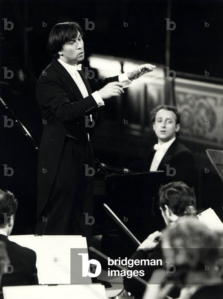 Claudio Abbado conducting with