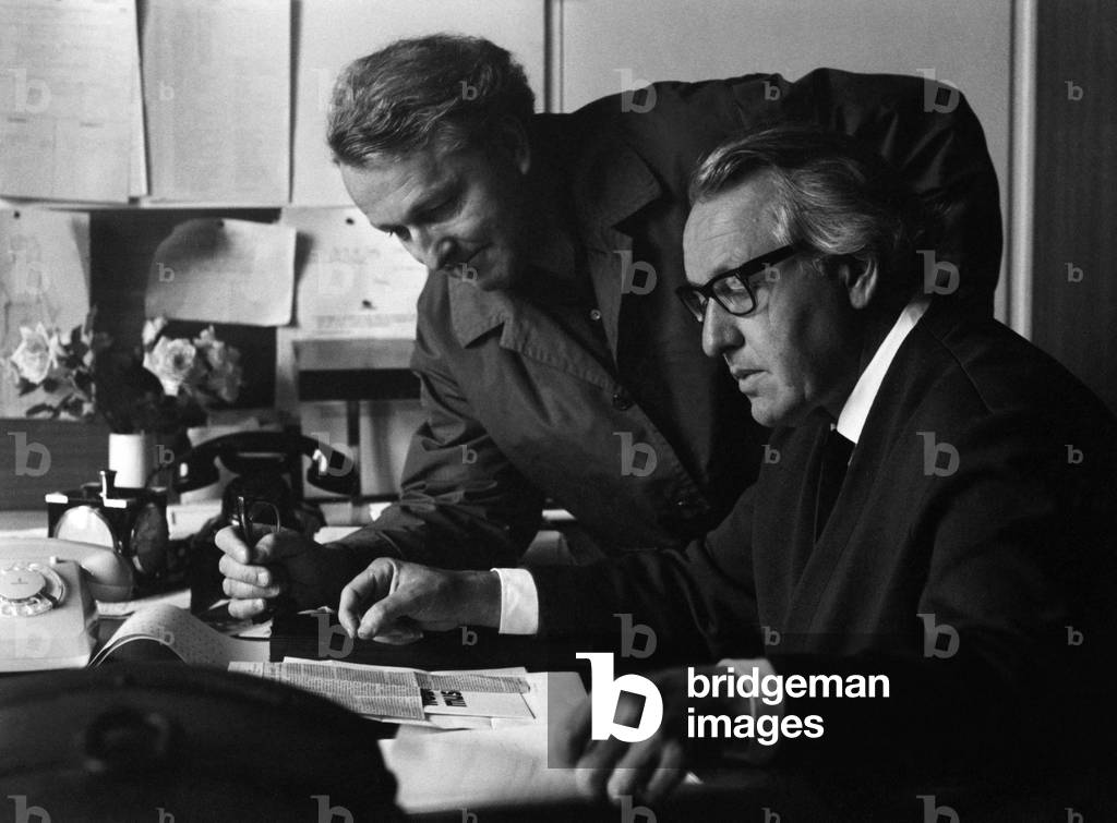 Wolfgang and Wieland Wagner, grandsons of Richard Wagner, at Bayreuth in 1965.