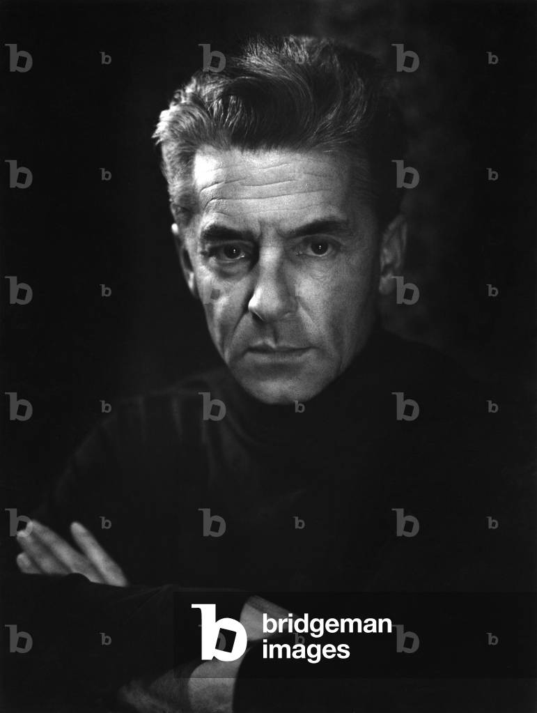 Herbert von Karajan - portrait of the Austrian conductor. Austrian conductor, 5 April 1908 - 16 July 1989.