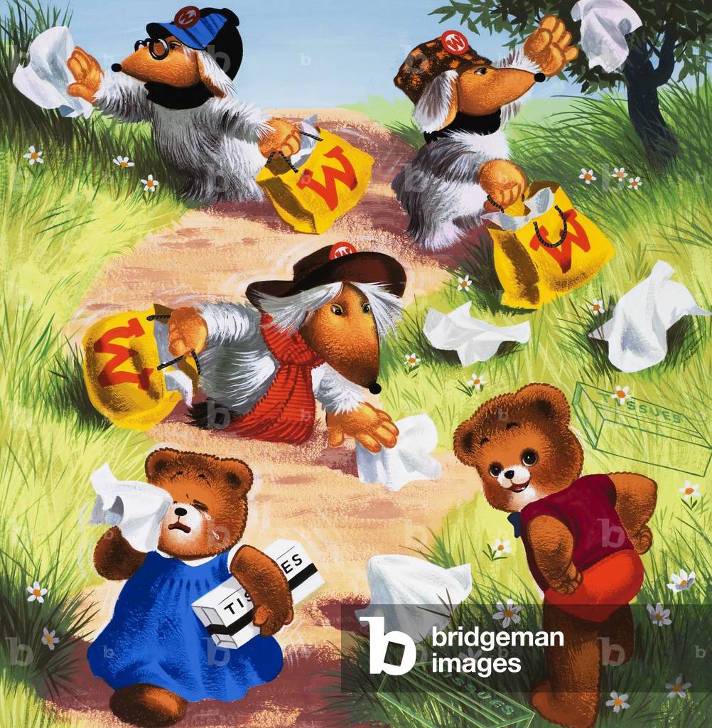 Immagine di Dipinto "Orsacchiotto (con oggetti nascosti)", 20th Secolo di English School