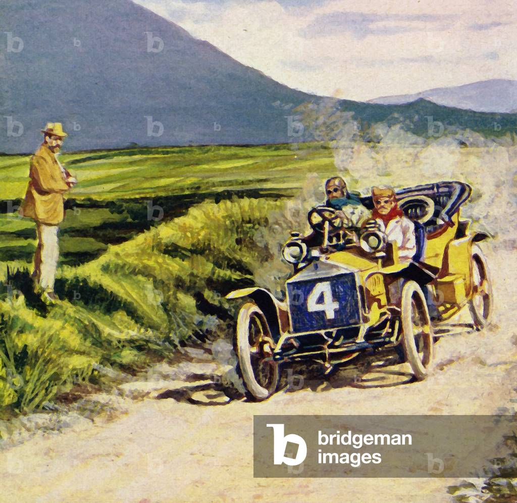 Fred Royce made a car that attracted the attention of Charles Rolls (colour litho)