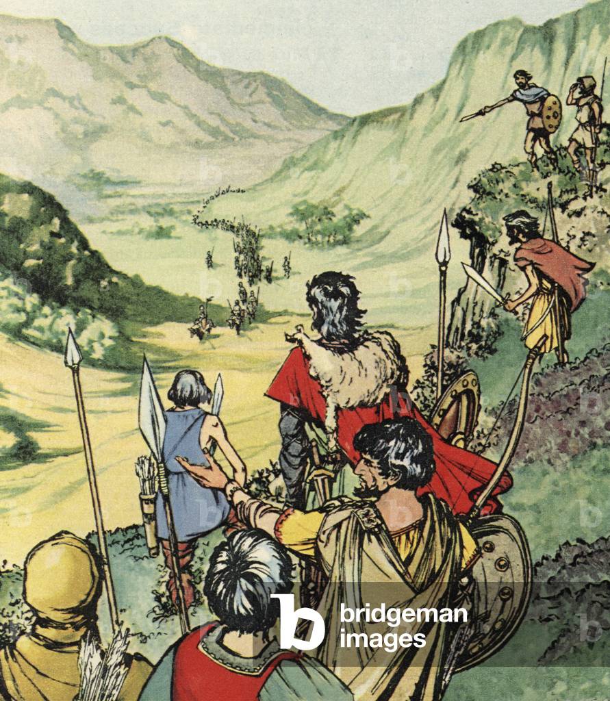 Fearless Welsh warriors (colour litho)