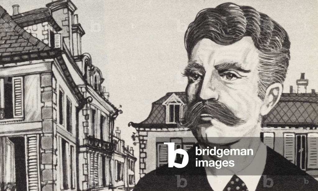 Guy De Maupassant (colour litho)