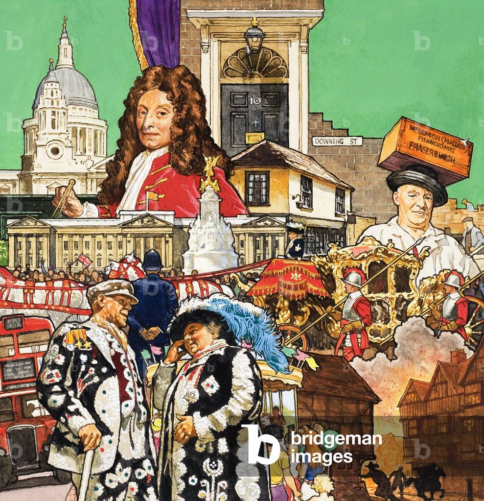 Image de Peinture représentant London Montage (gouache sur papier), 20th Siècle par English School