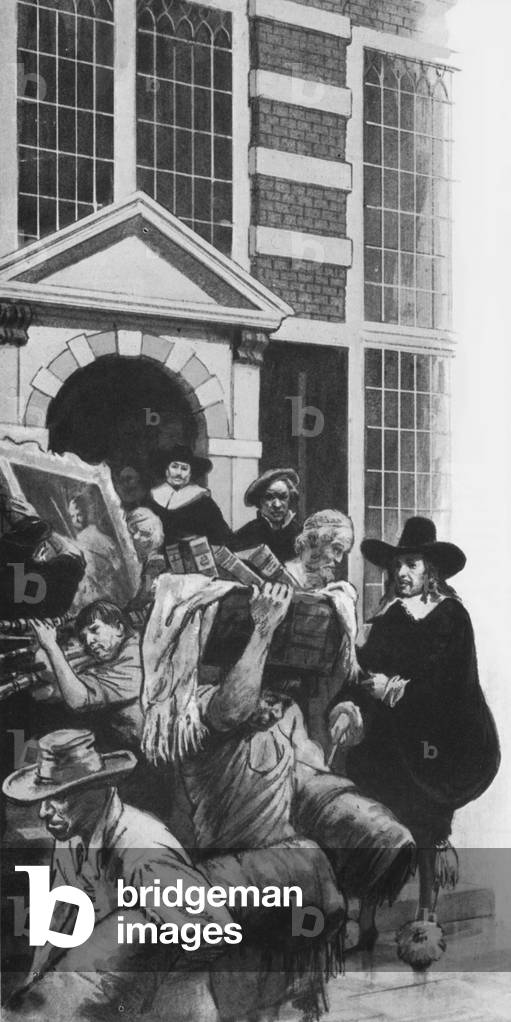 Rembrandt made bankrupt in 1656 (litho)