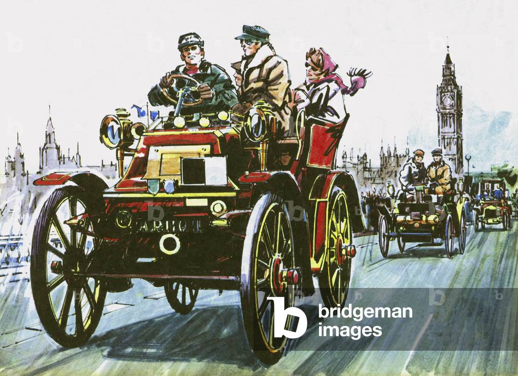 The London-Brighton run (colour litho)