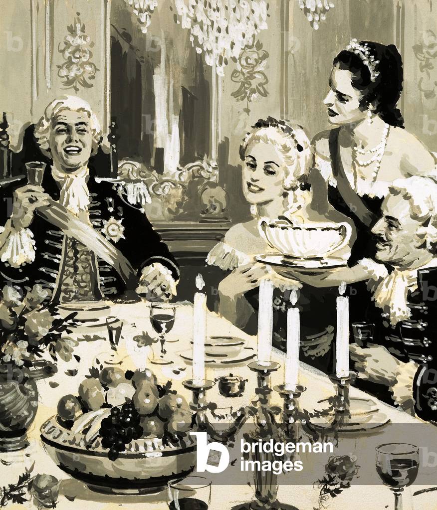 Czar Peter was known for his childish and insulting behaviour (gouache on paper)