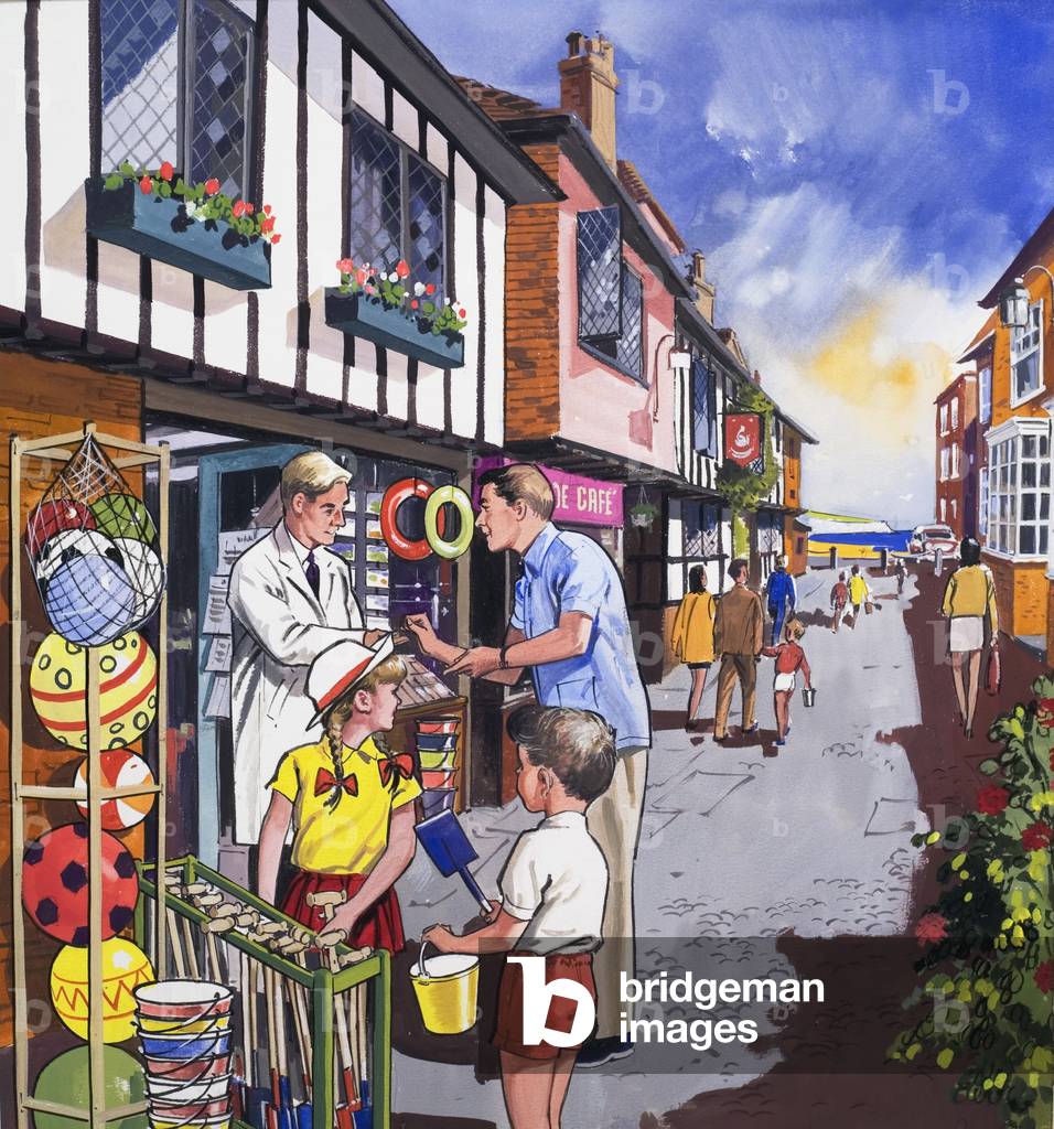 The Shop Keeper (gouache on paper)