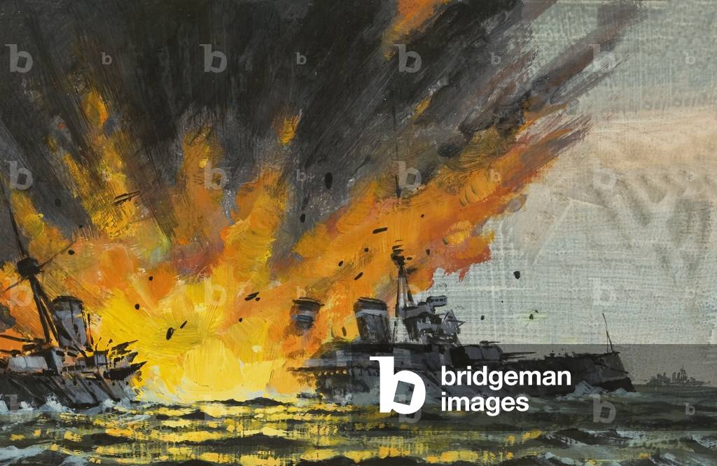 Battleship being sunk