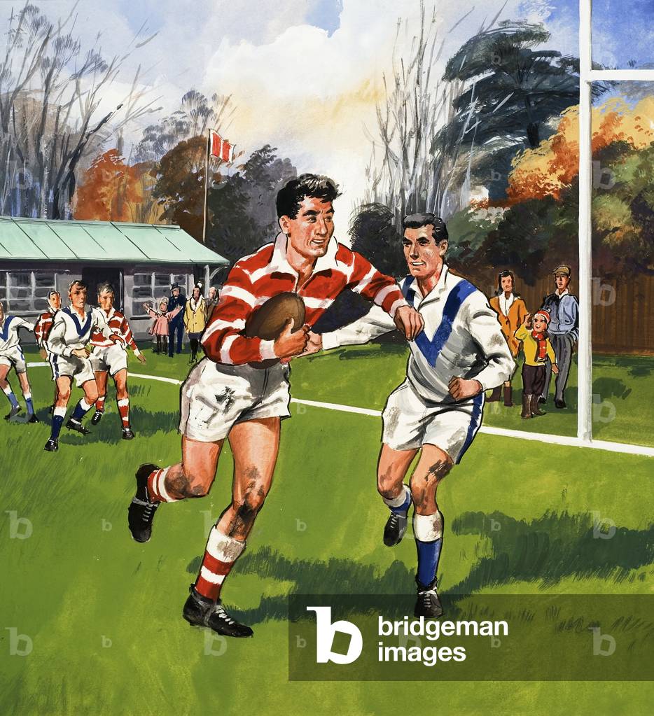 Image de Peinture représentant Joueurs de rugby, 20th Siècle par English School