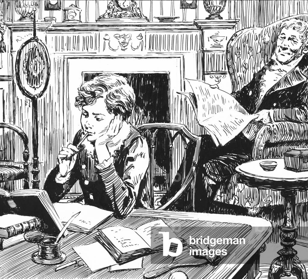 Illustration for Oliver Twist by Charles Dickens (pen and ink)
