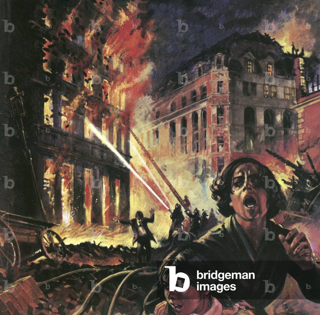 San Francisco Earthquake, 1906 (colour litho)