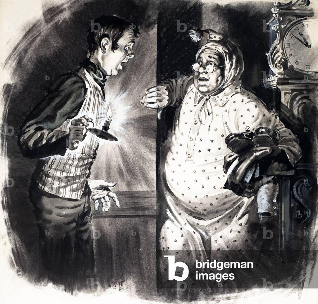 A Stranger in the Bedroom, from 'The Pickwick Papers', 1962 (gouache on paper)