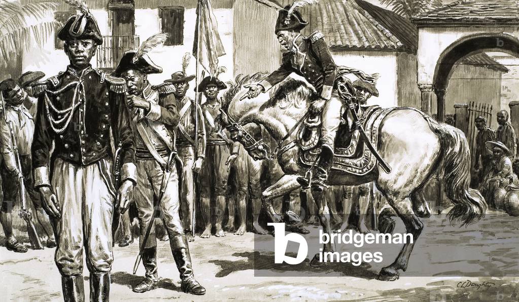 Als britische Truppen in St. Domingue einfielen, kämpften die Truppen unter der Führung von Toussaint Louvertu