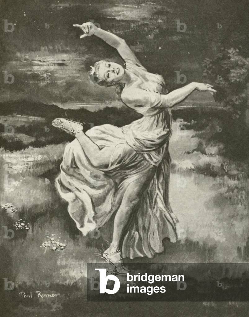 The Moon Goddess and Mushrooms (litho)