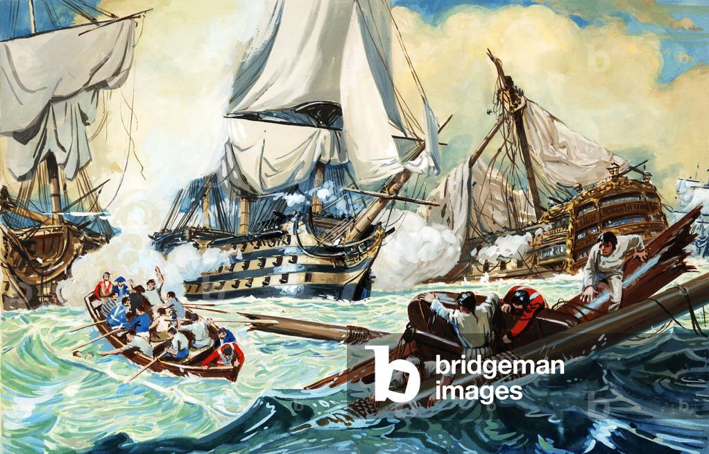 Bild von Gemälde "Die Schlacht von Trafalgar", 20. Jahrhundert von English School