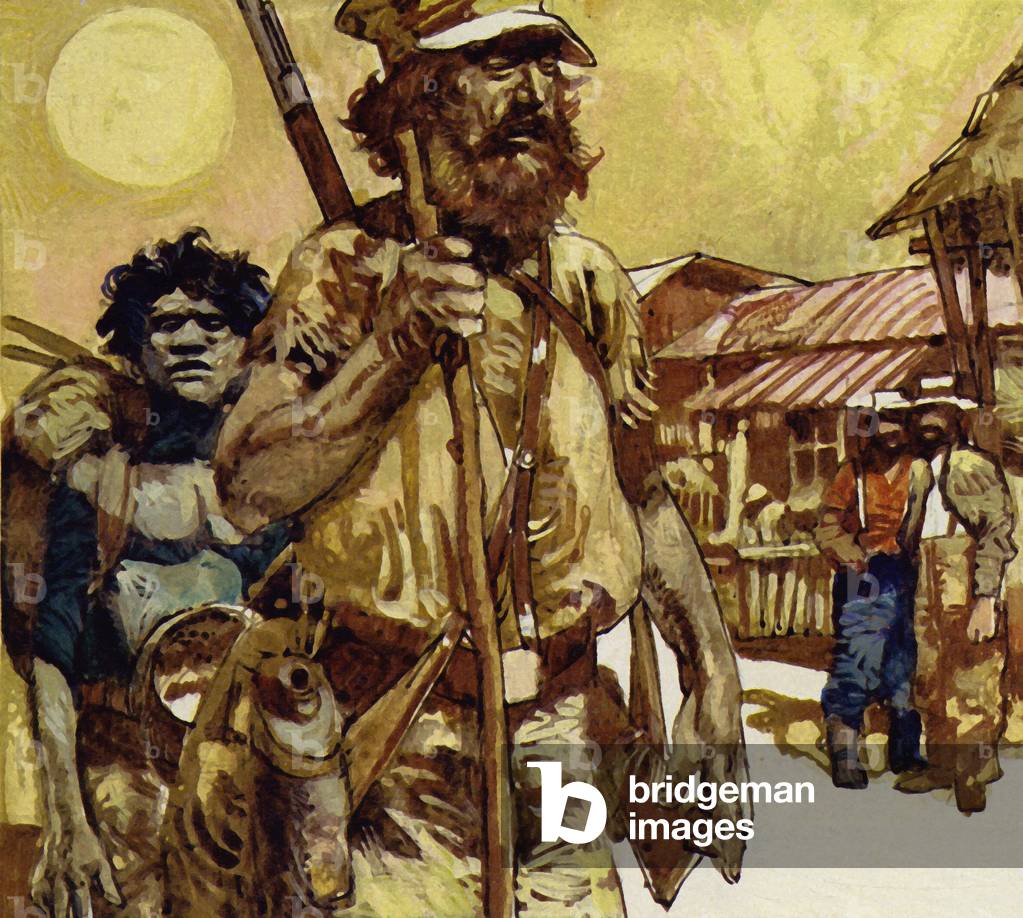 The first exploration of Australia was undertaken by Edward John Eyre (colour litho)