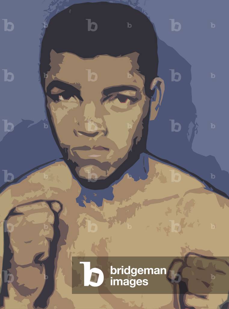 Cassius Clay or Muhammad Ali (colour litho)