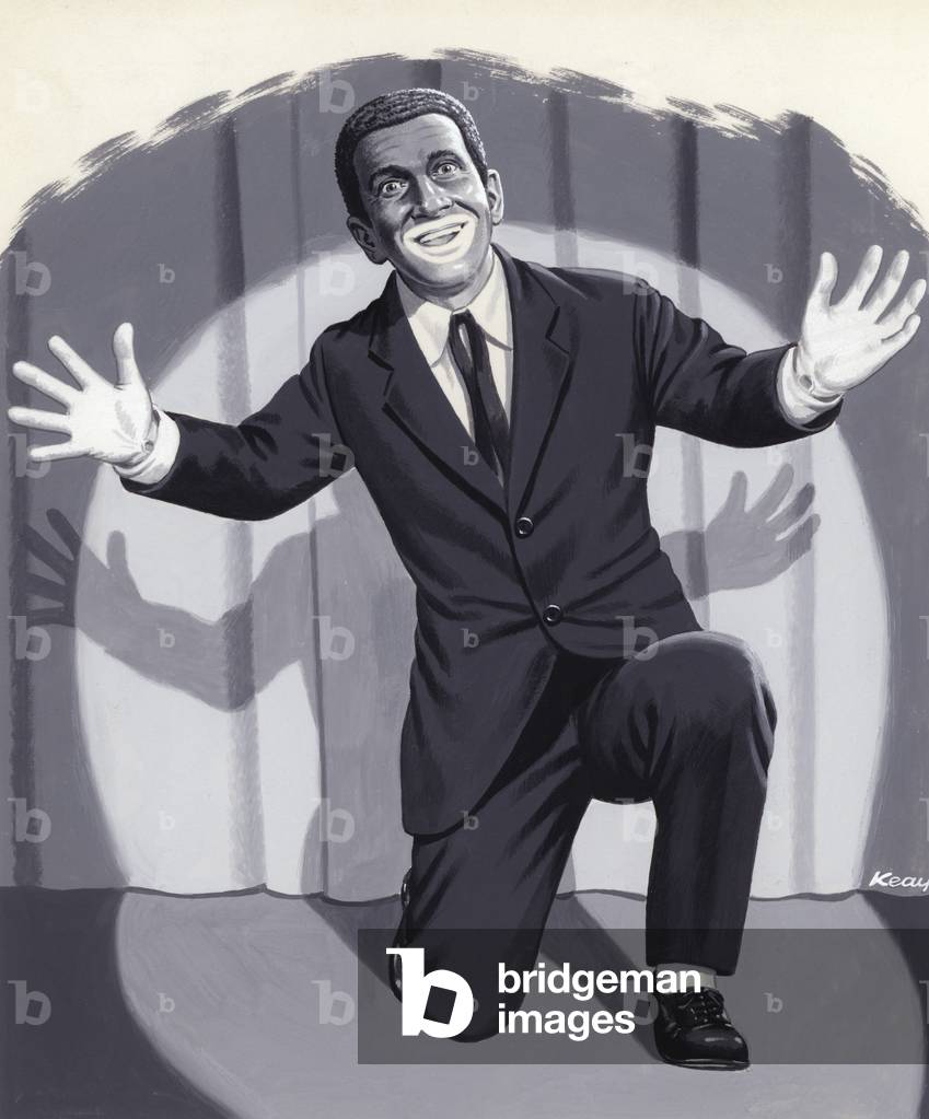 Al Jolson, the Jazz Singer (gouache on paper)